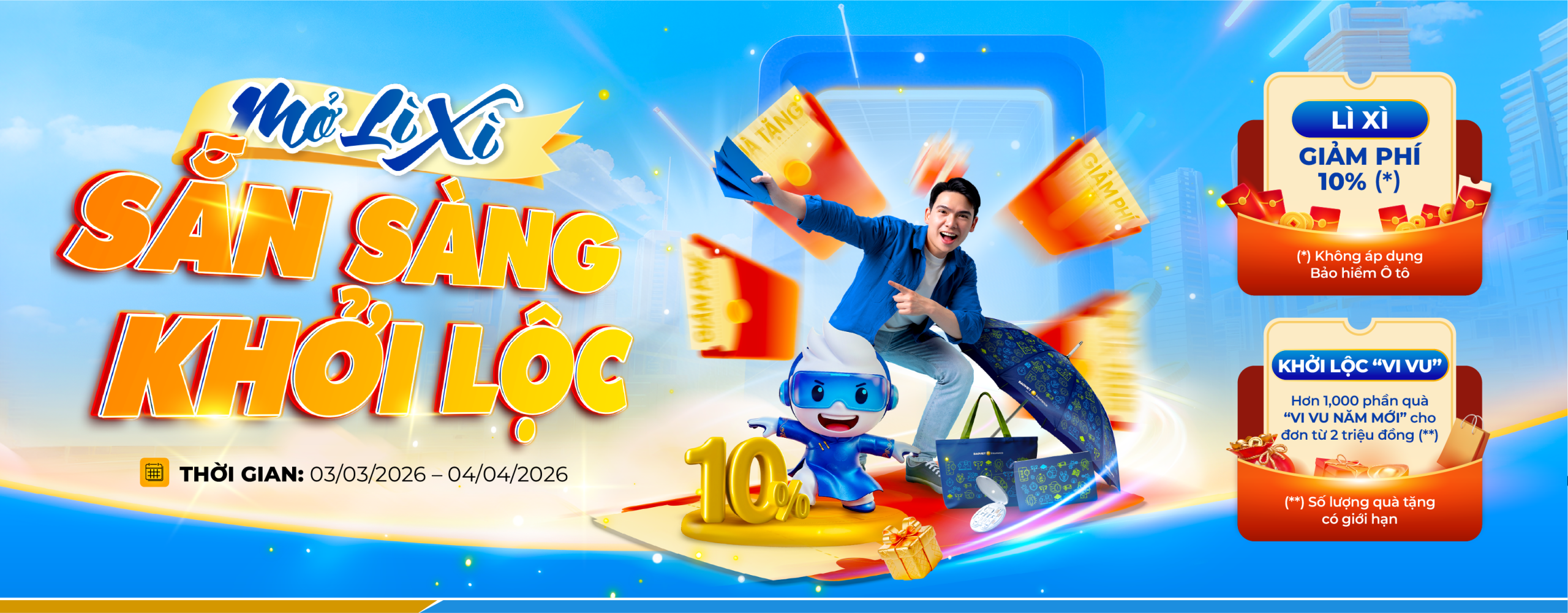 Mở Lì Xì – Nhận Lộc Vàng 2026: Giảm Phí Bảo Hiểm 10% + Quà Tặng Hấp Dẫn từ Bảo Việt